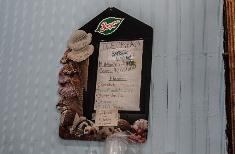 The Breyers ice cream freezer at Sorrentino's.