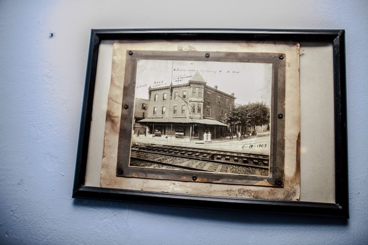 A vintage photograph from the early years of the corner shop on Cresson Street.