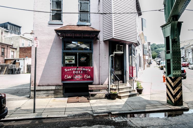 The Sorrentino's storefront on the corner of Cresson and Levering Streets in Manayunk.